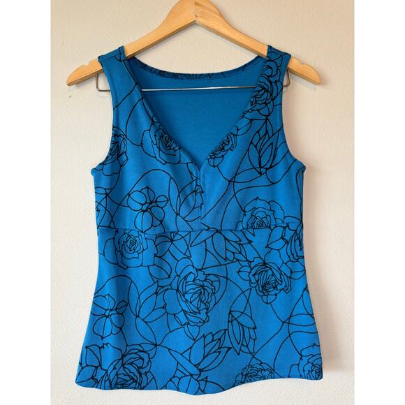 Y2K Spread Your Wings blue rose floral top - Picture 1 of 3